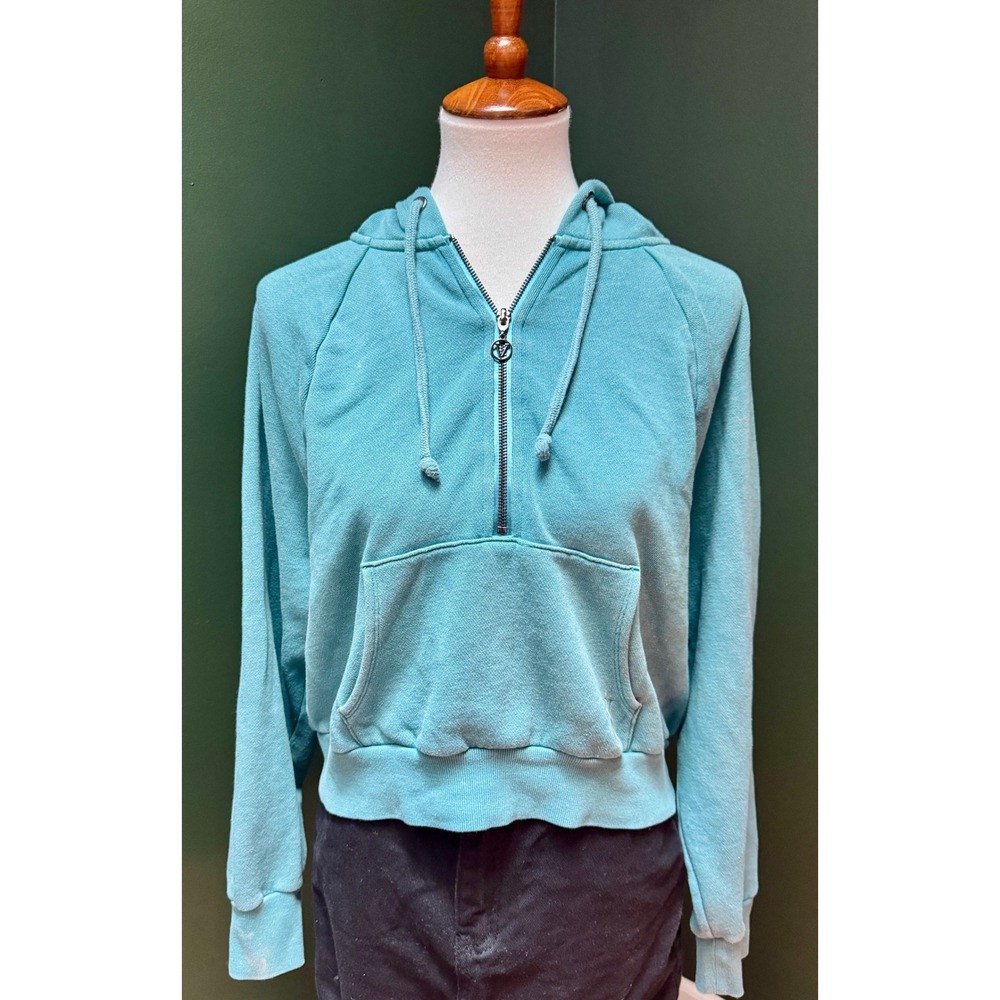 Y2K Victoria's Secret Sweatshirt Half Zip Teal‎ Women's Size L